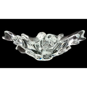 Vintage French Crystal Freeform Art Glass Bowl